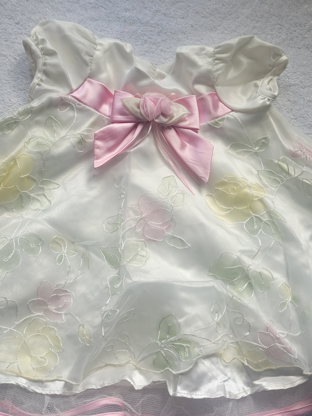 Bonnie Baby Floral Embroidered Party Dress 12M